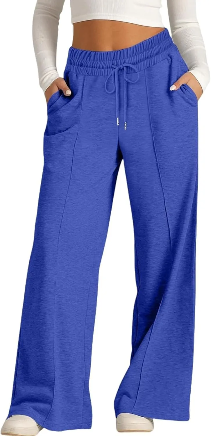 Girls High Waisted Uniform Capri Pants Kids Wide Leg Pant Trouser Drawstring Straight Clothes Cropped Baggy Trouser