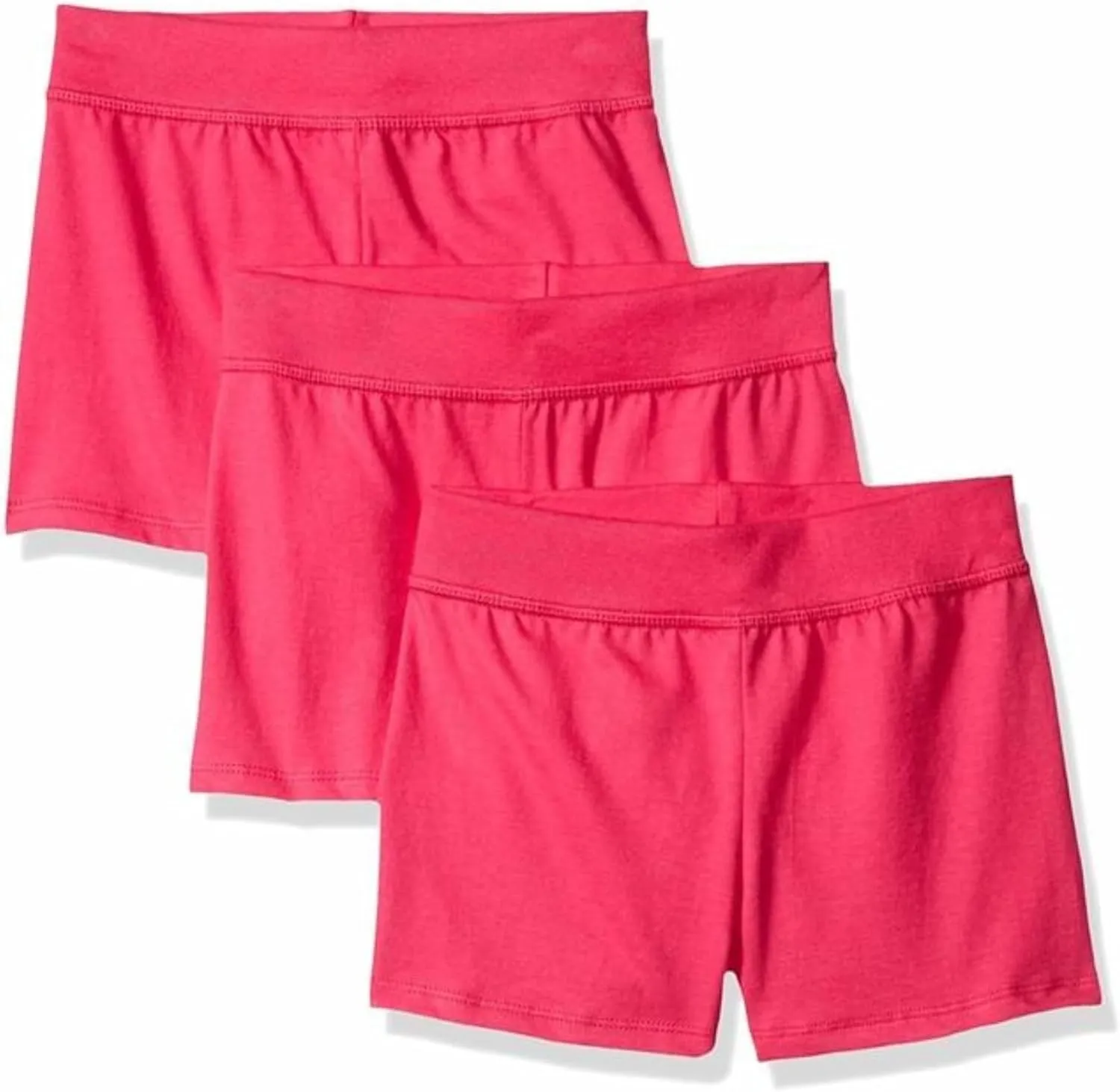 Hanes Girls’ Jersey Shorts, Cotton Shorts, Comfortable Everyday Shorts, 3-Pack