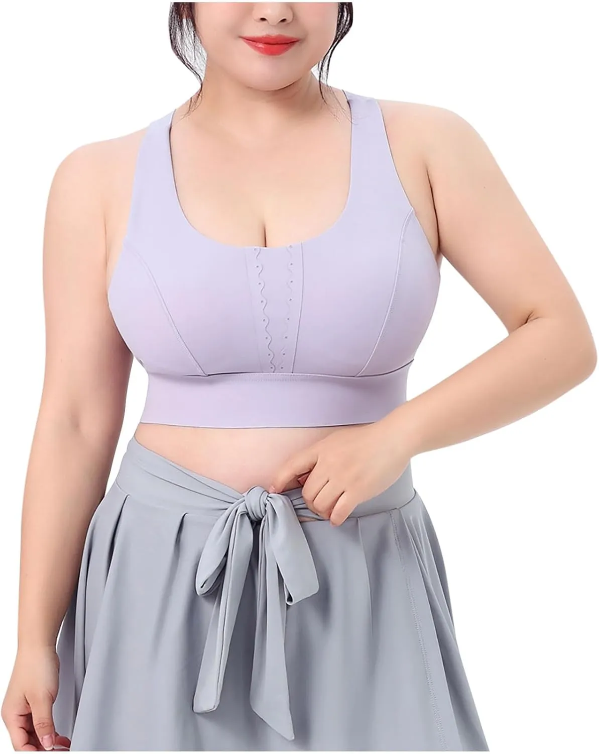 HGps8w Plus Size Sports Bras for Women Cross Back High Support Sleeveless Yoga Tank Tops Fitness Workout Running Crop Tops