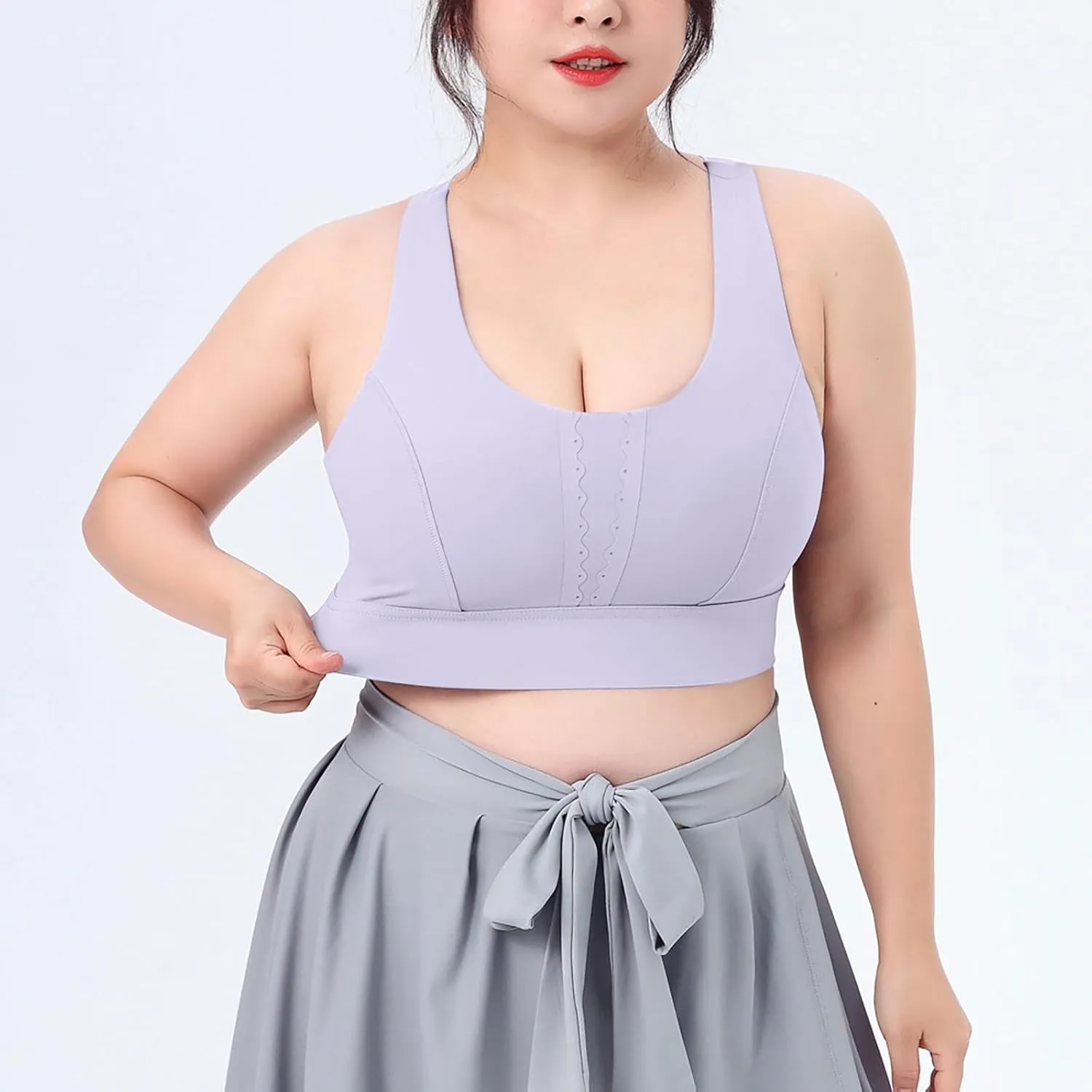 HGps8w Plus Size Sports Bras for Women Cross Back High Support Sleeveless Yoga Tank Tops Fitness Workout Running Crop Tops