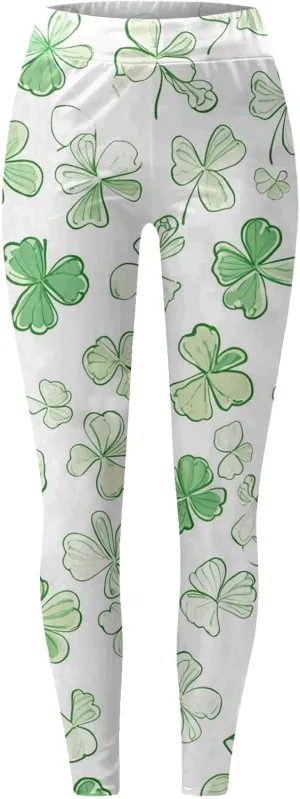 High Waist Tummy Control Graphic Leggings for Women Casual Compression Exercise Tights Ultra Soft Floral Yoga Pants