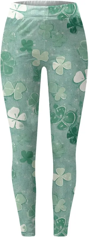High Waist Tummy Control Graphic Leggings for Women Casual Compression Exercise Tights Ultra Soft Floral Yoga Pants