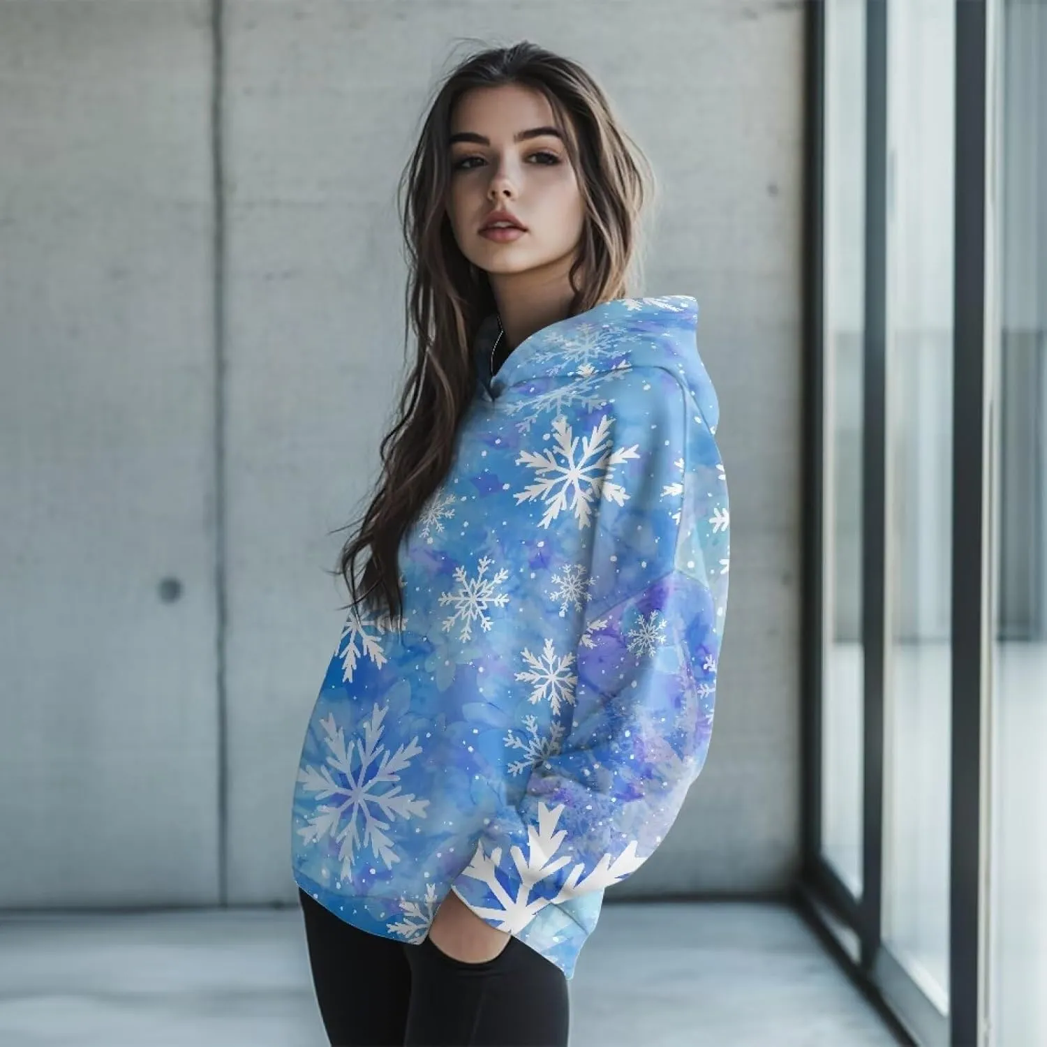 Horeset Women Hoodies Plus Size Long Sleeve Hooded Sweatshirt Trendy Sportswear for Vacation Exercise Wear