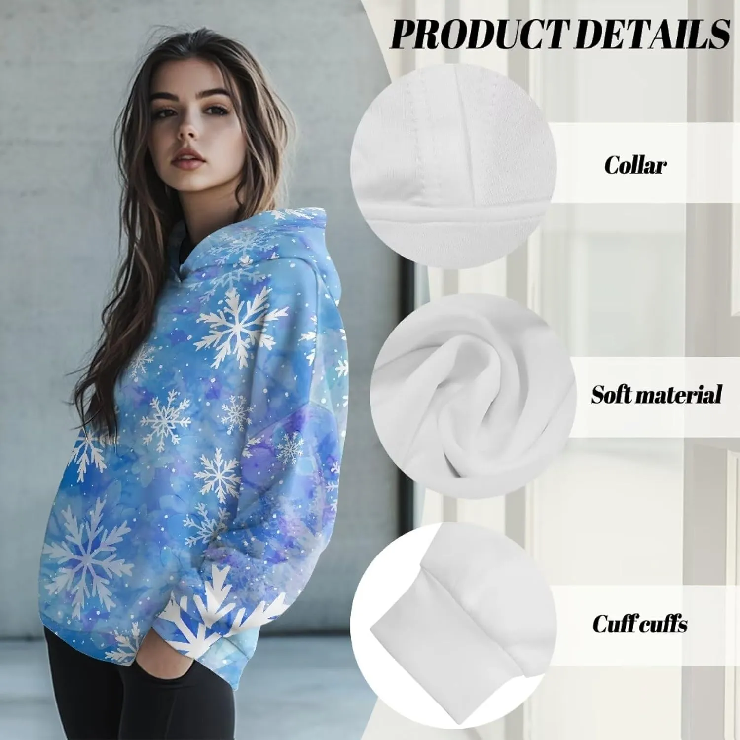 Horeset Women Hoodies Plus Size Long Sleeve Hooded Sweatshirt Trendy Sportswear for Vacation Exercise Wear