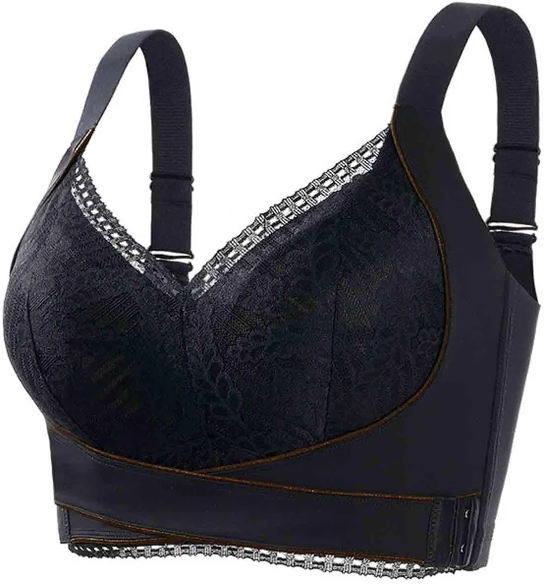 Kendally Bra, Kendally Comfy Corset Bra Front Cross Side Buckle Lace Bras Wireless Slim and Shape Bra for Older Women