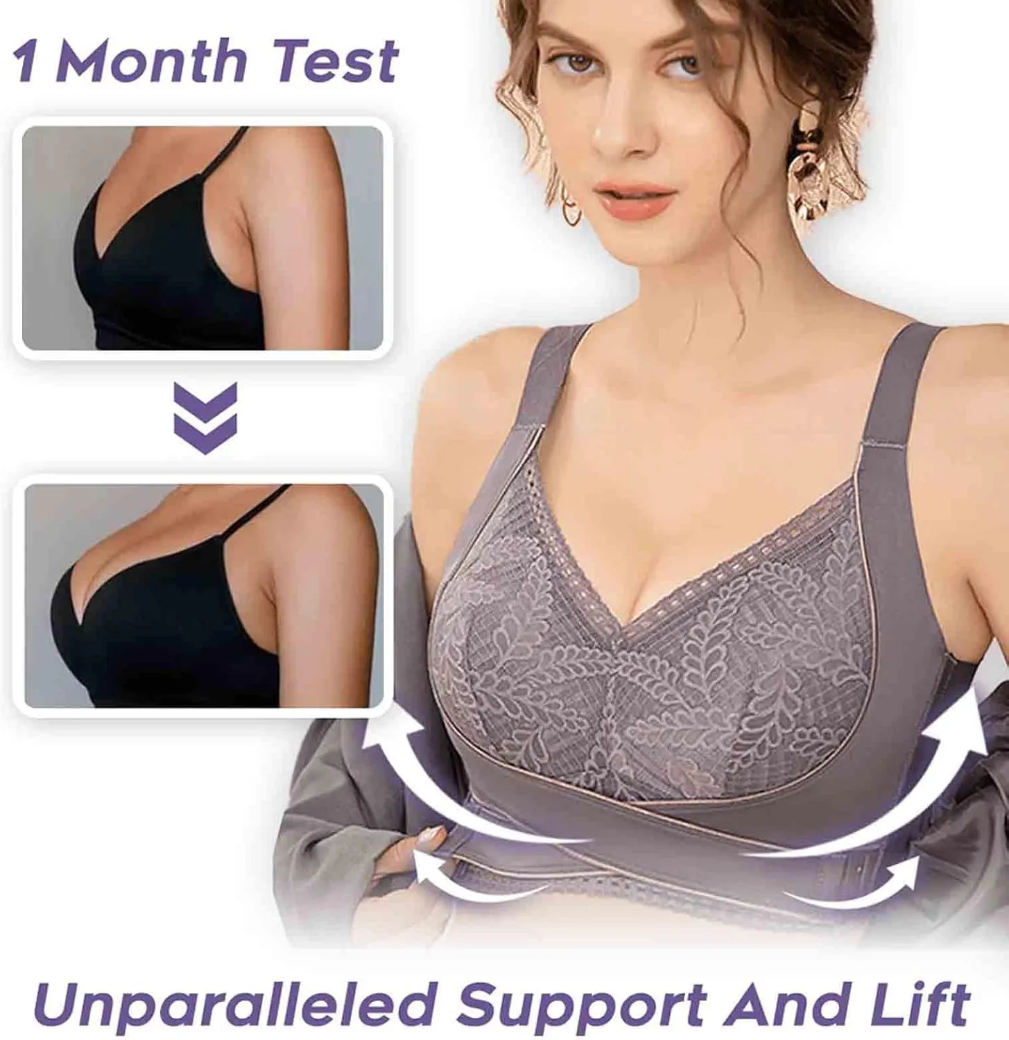 Kendally Bra, Kendally Comfy Corset Bra Front Cross Side Buckle Lace Bras Wireless Slim and Shape Bra for Older Women