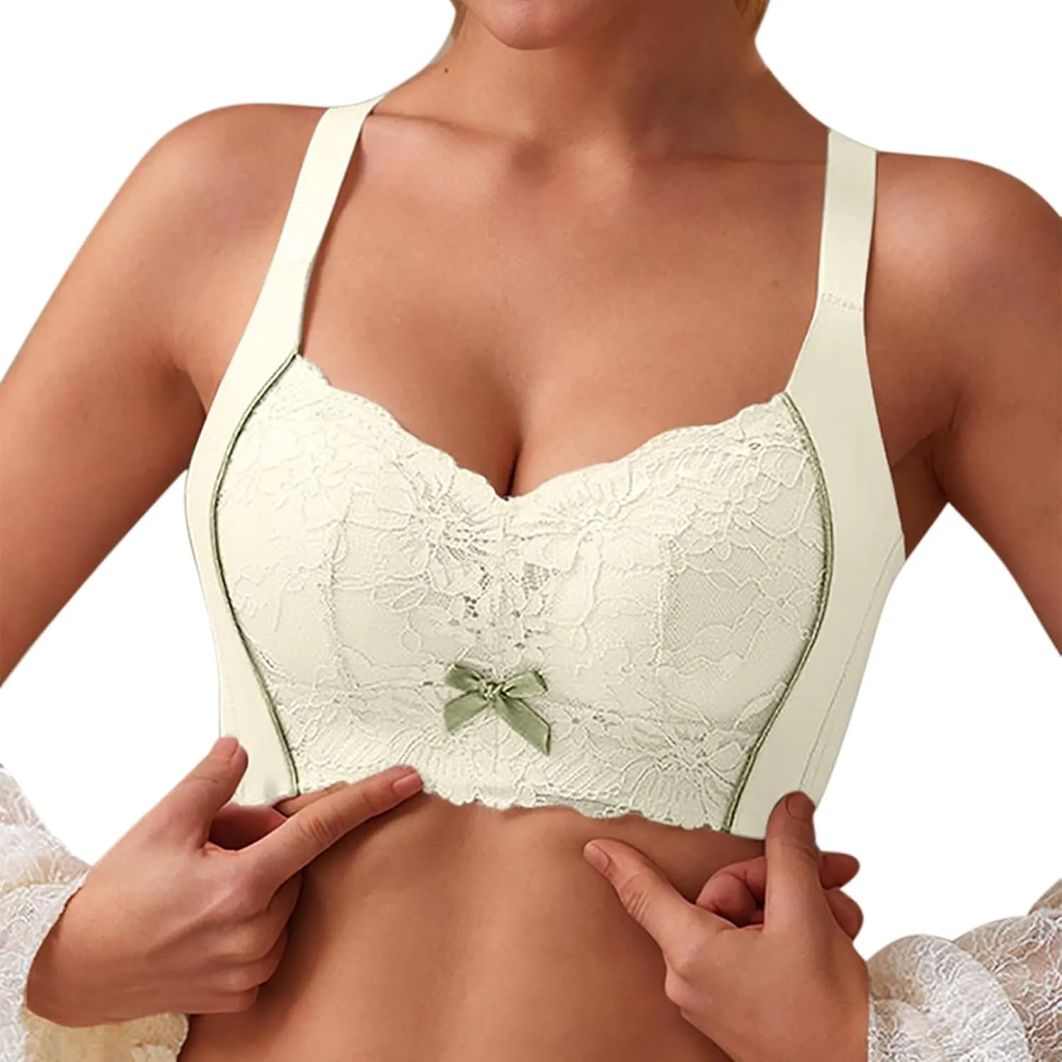 Lace Bralettes for Women Push Up Lace Bras No Underwire Supportive Padded Bras Wireless Everyday Bras Daily Wear