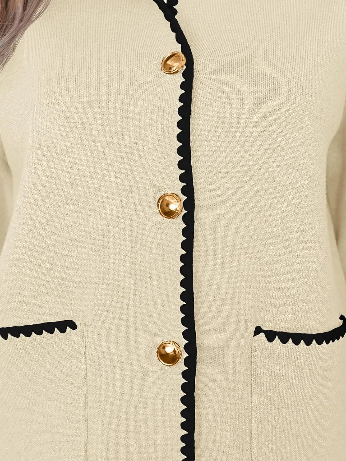 LILLUSORY Womens Long Sleeve Open Front Cardigan Sweater Lightweight Coat Button Down Jacket