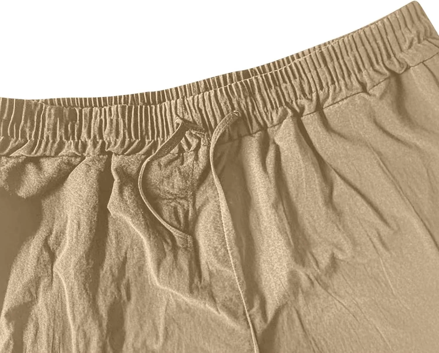 Linen Pants Men Long Relaxed Fit Elastic Waist Pants with Pockets Beach Yoga Travel Lounge Trousers for Summer
