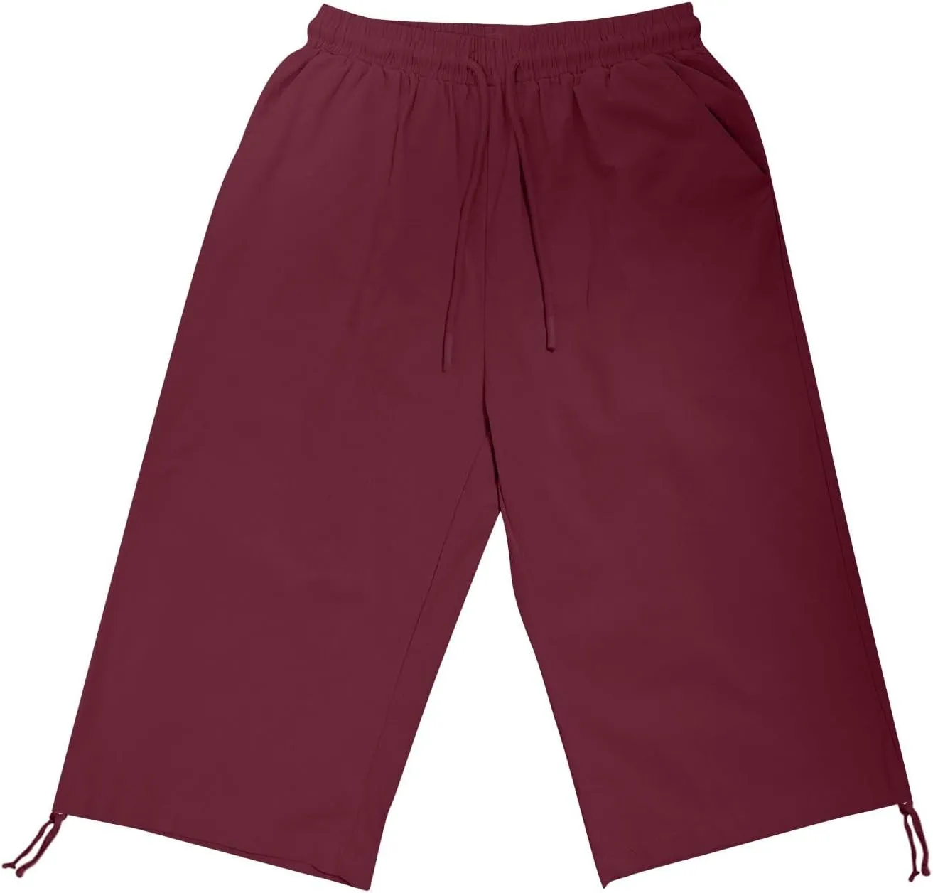 Linen Shorts for Women 2025 Knee Length Summer Shorts Drawstring High Waisted Bermuda Shorts Casual Shorts Pockets