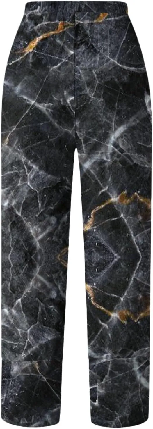 Linen Trousers Pants for Women Casual Summer Loose Solid Color High Waisted Straight Leg Beach Linen Pants with Pockets