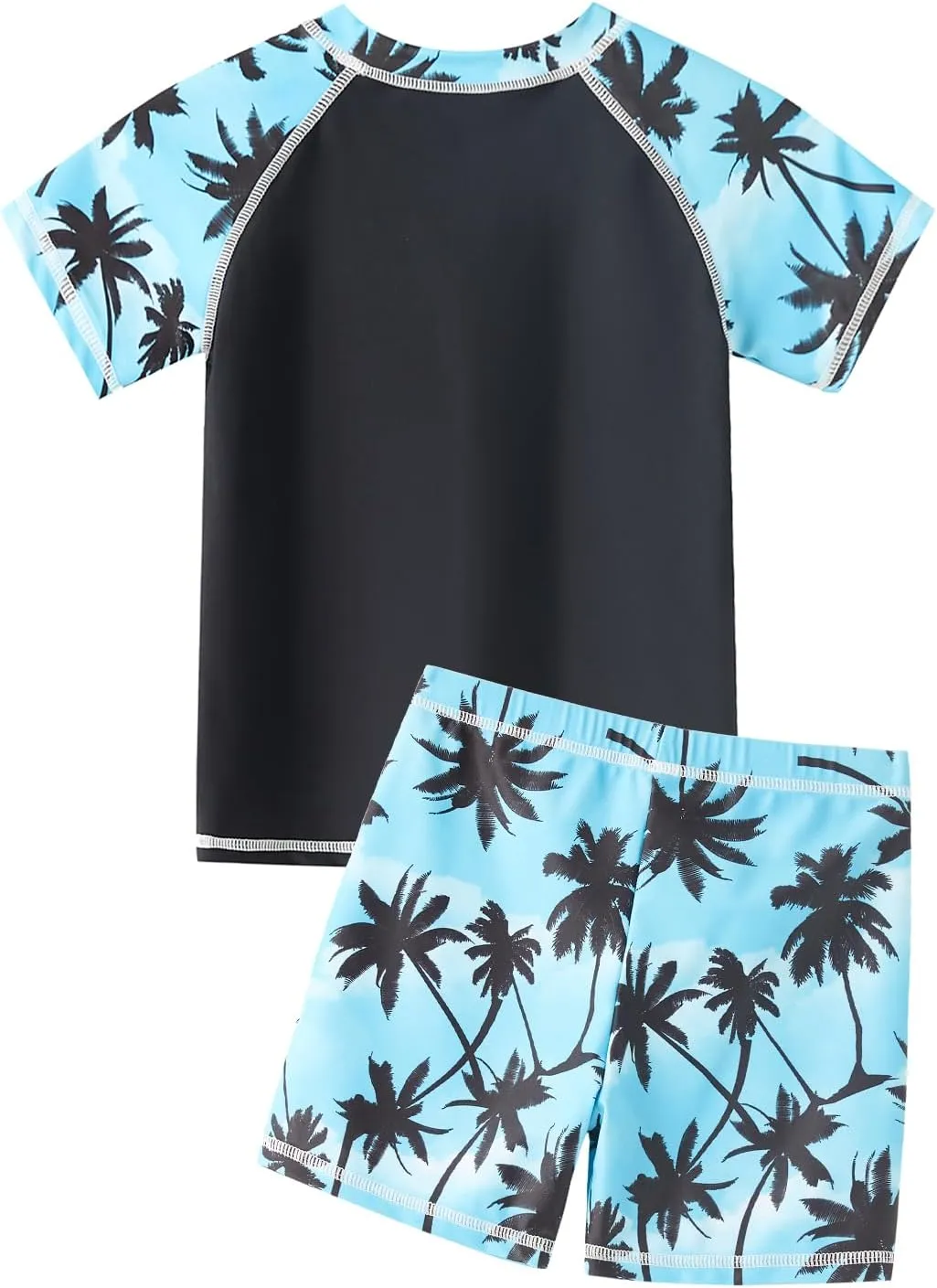 Little Boys' Rash Guard Sets Short Sleeve Shirts Swim Trunks Swimsuit Bathing Set 2pc 4-12Years