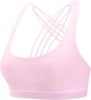 Longline Sports Bras for Women Shockproof Cross Back Strappy Sports Bra Quick Dry Wireless Padded Yoga Workout Bra