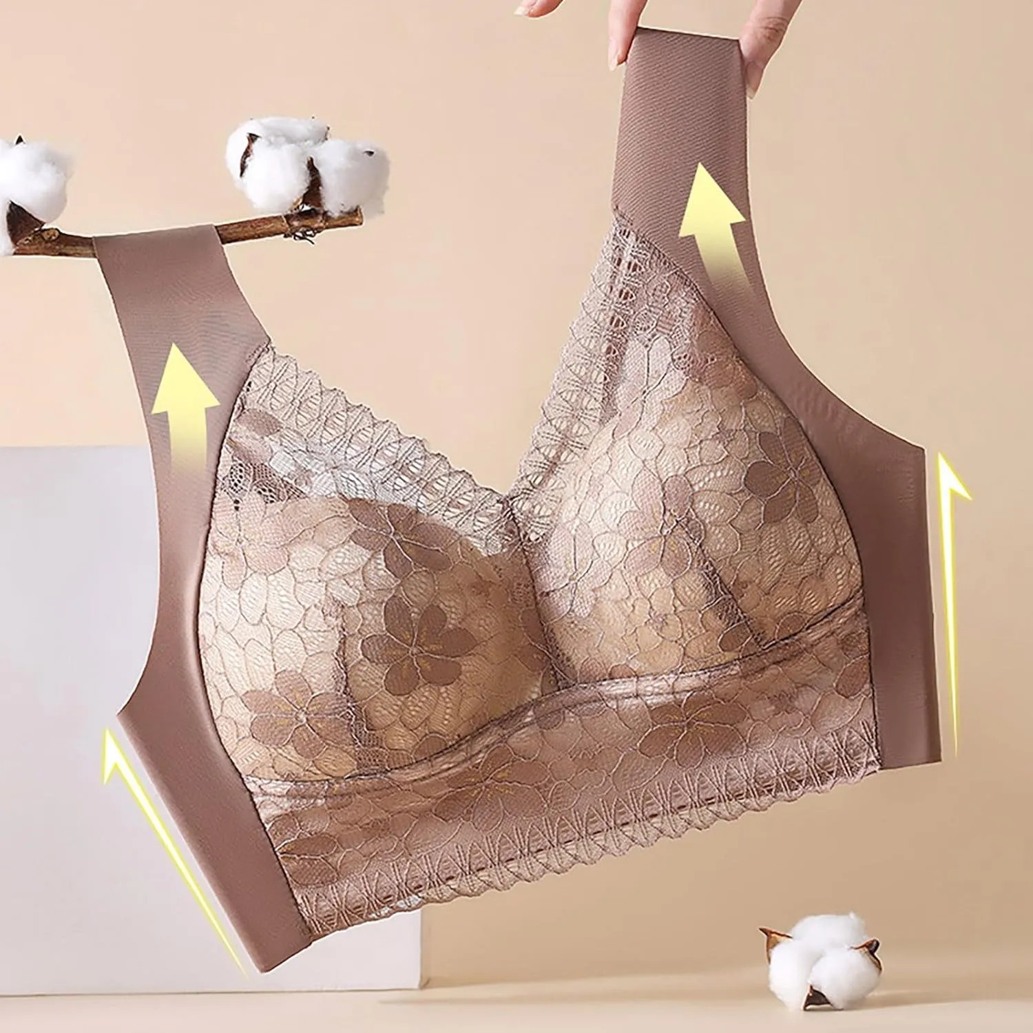 Lysine Charm Bras, Womens Daily Bra - Seamless Sexy Push up Wireless Bra Comfort Full Coverage Bra Everyday Bra