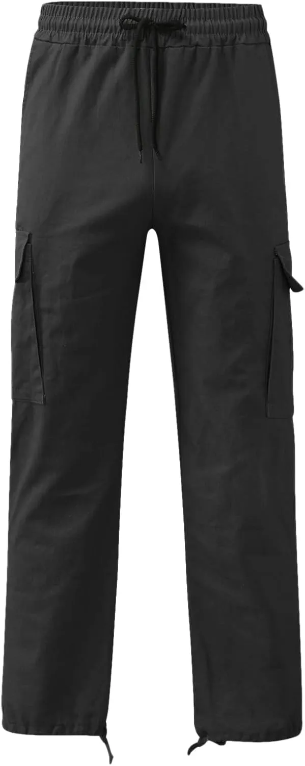 Men Cargo Pants Loose Work Sweatpants Jogger Trousers Fashion Teen Casual Multipocket Drawstring Classic High Street Pant