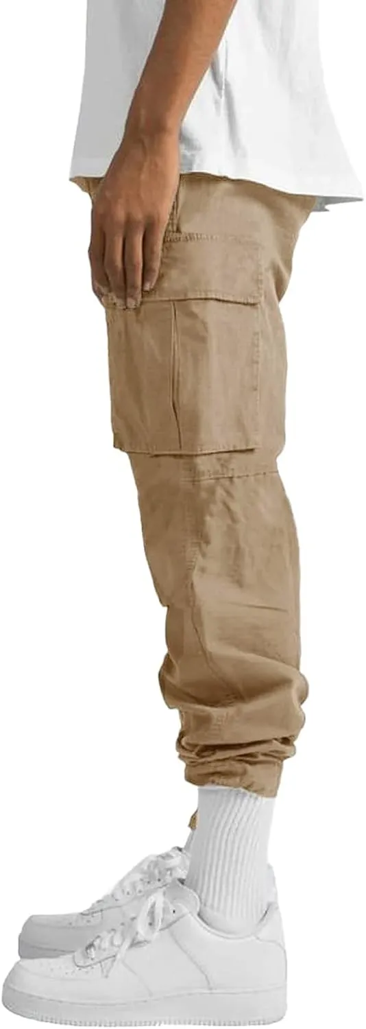 Men Cargo Pants Loose Work Sweatpants Jogger Trousers Fashion Teen Casual Multipocket Drawstring Classic High Street Pant