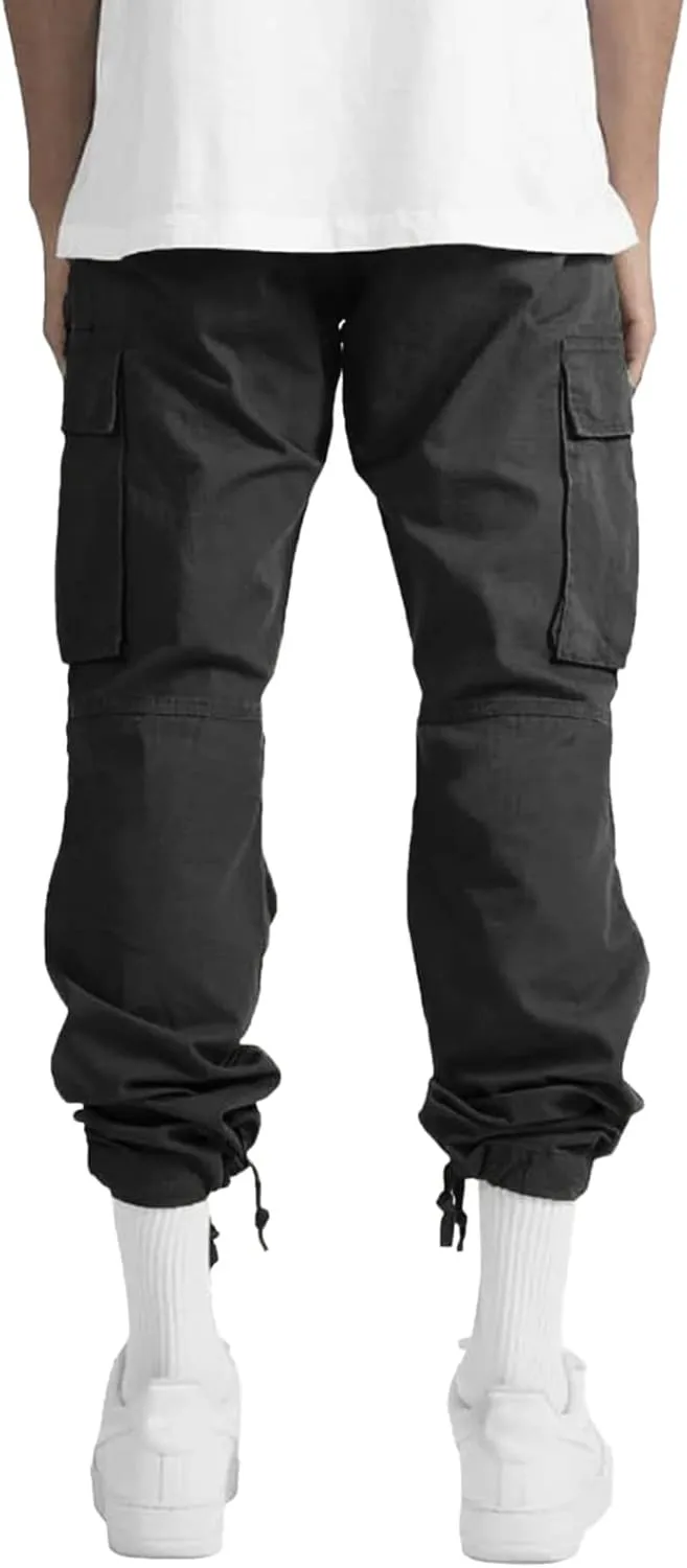 Men Cargo Pants Loose Work Sweatpants Jogger Trousers Fashion Teen Casual Multipocket Drawstring Classic High Street Pant