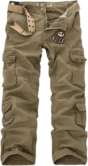 Men Cargo Pants Multi Pockets Baggy Cotton Pants Casual Trousers