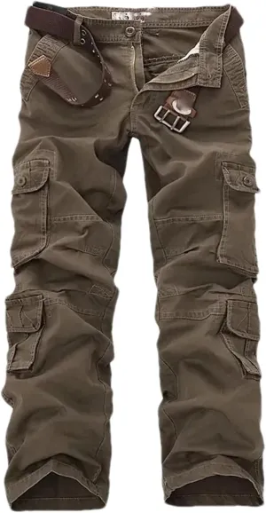 Men Cargo Pants Multi Pockets Baggy Cotton Pants Casual Trousers