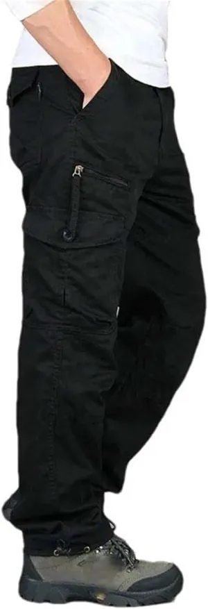Men Cargo Pants Multi Pockets Hunting Streetwear Straight Slacks Casual Long Trousers