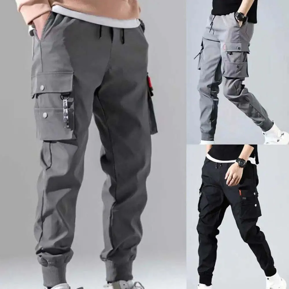 Men Cargo Pants Work Combat Multi-Pockets Casual Training Trousers Overalls Clothing Joggers Hiking
