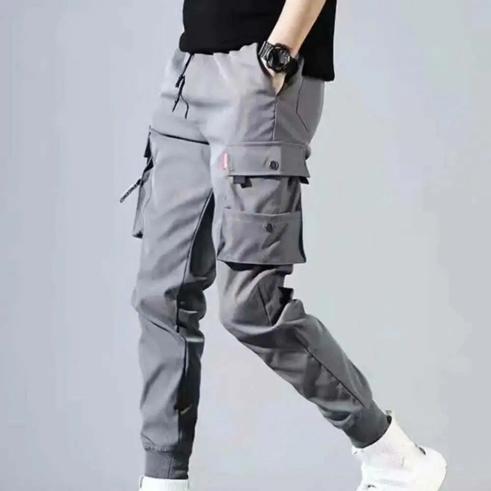 Men Cargo Pants Work Combat Multi-Pockets Casual Training Trousers Overalls Clothing Joggers Hiking
