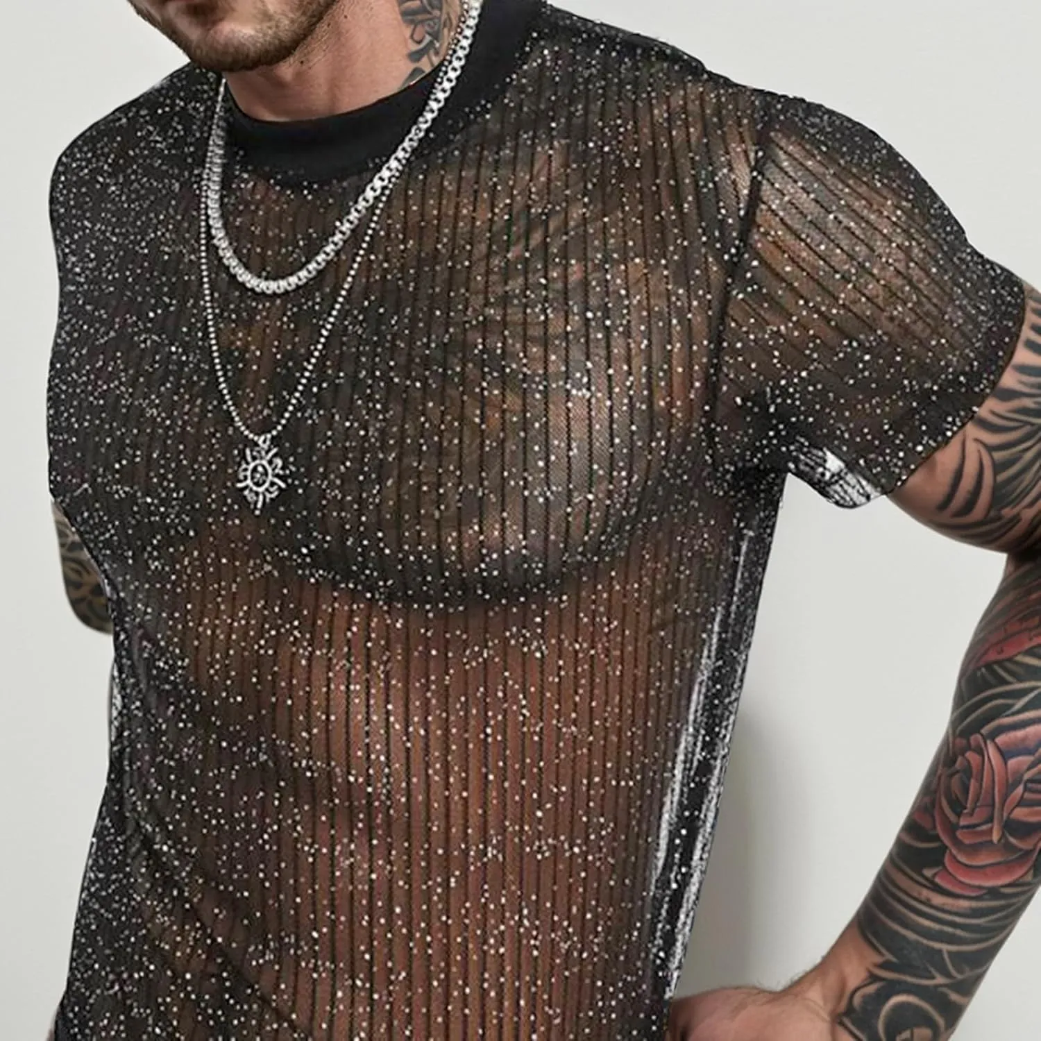 Men Fashion Short Sleeve Turtleneck T Shirt Slim Fit Pullover Top Thermal Shirts