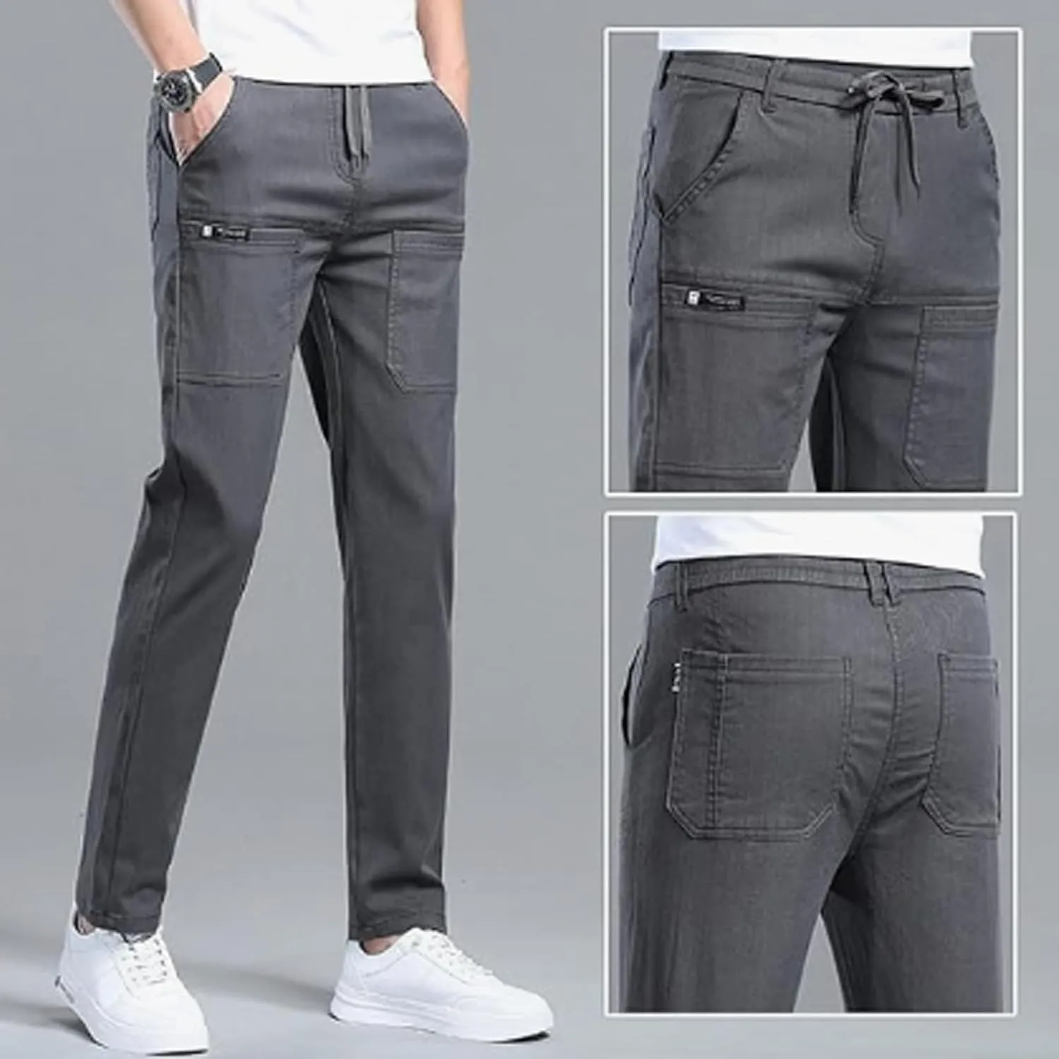Mencomfy Cargo Pants, High Stretch Multi-Pocket Durable Cargo Pants Comfort Fit Stretch Cargo Pant, Waterproof Cargos Pant