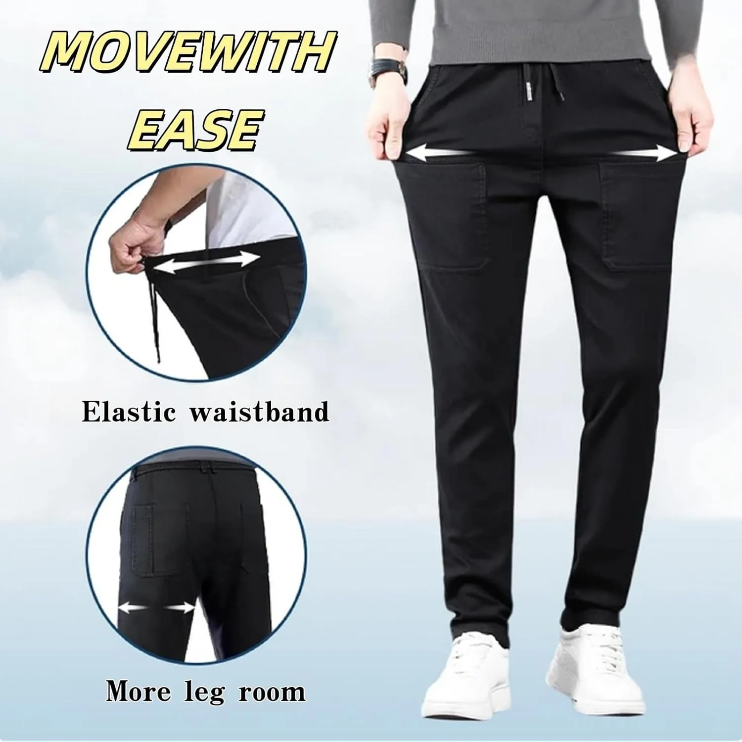 Mencomfy Cargo Pants, High Stretch Multi-Pocket Durable Cargo Pants Comfort Fit Stretch Cargo Pant, Waterproof Cargos Pant