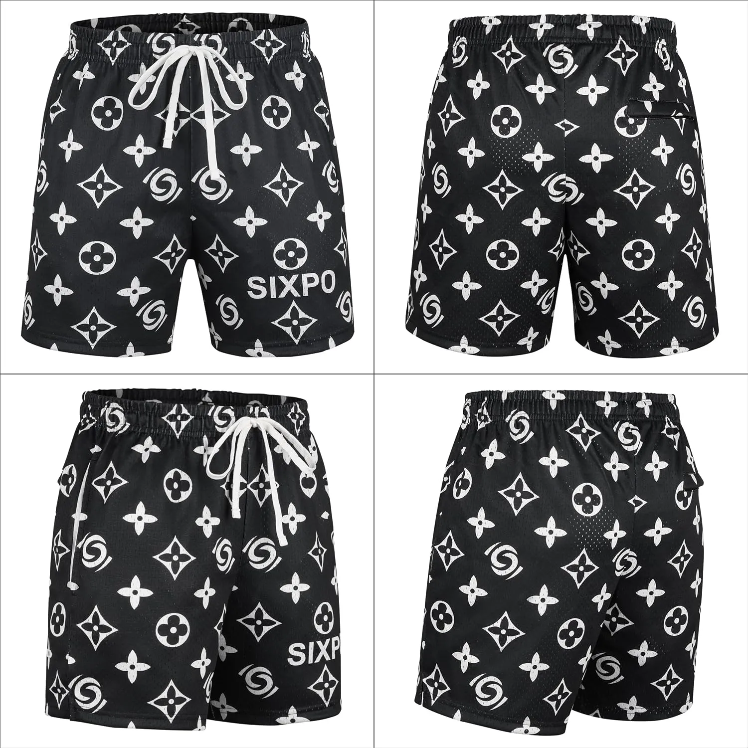 Men's Athletic Shorts - 100% Polyester, Mesh Shorts Quick Dry, Graphic Print Gym Shorts Men, Basketball Shorts for Men