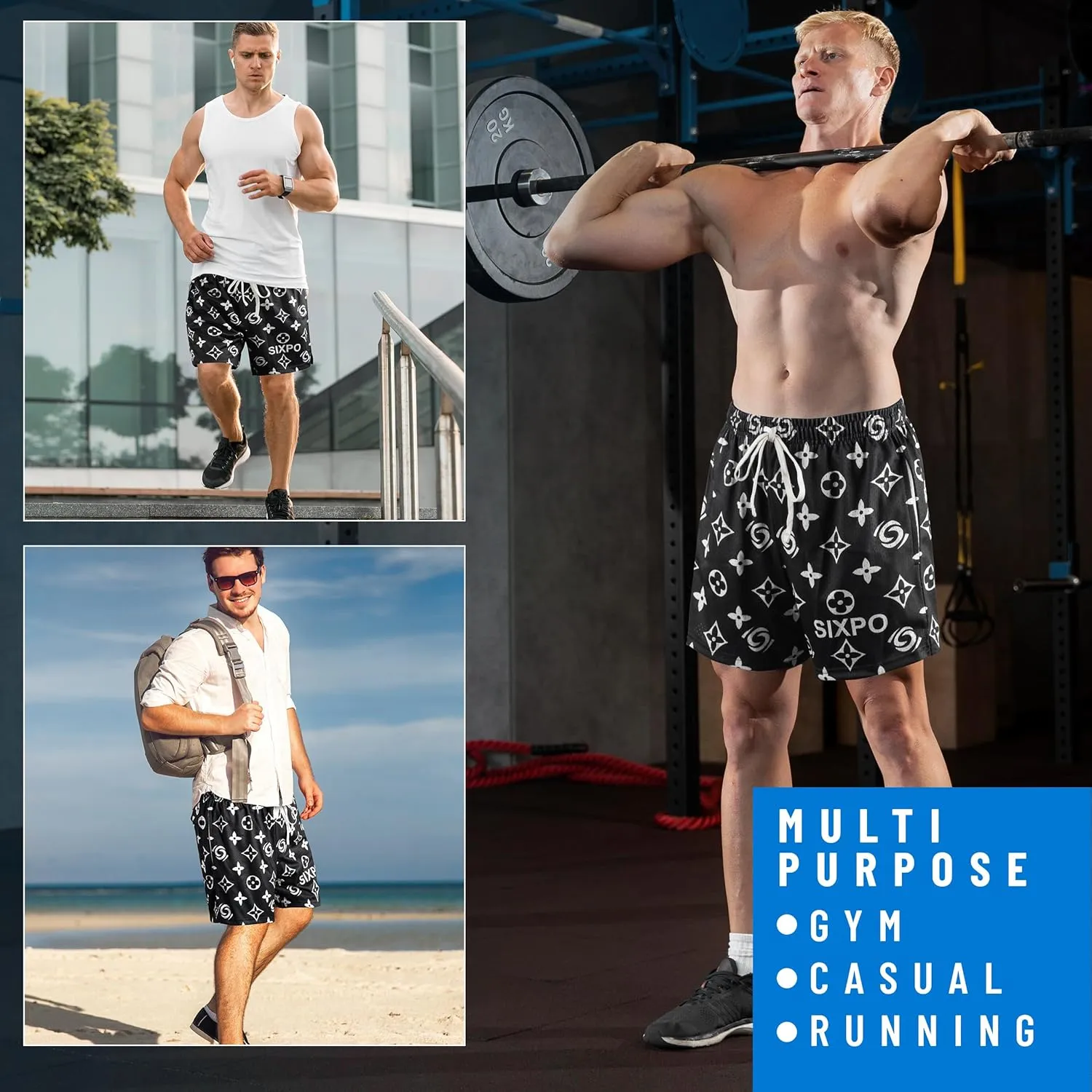 Men's Athletic Shorts - 100% Polyester, Mesh Shorts Quick Dry, Graphic Print Gym Shorts Men, Basketball Shorts for Men