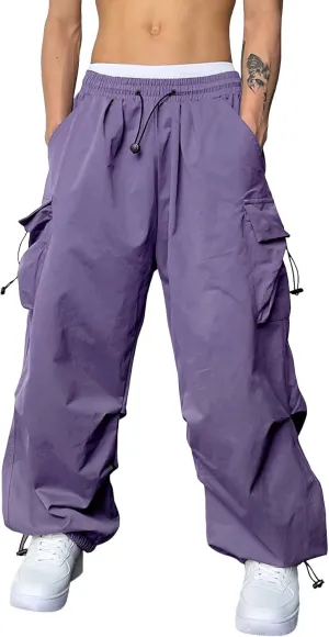 Mens Baggy Cargo Pants Trendy Casual Parachute Pants Plus Size Drawstring Sweatpants Loose Harem Joggers Streetwear