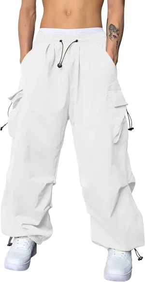 Mens Baggy Cargo Pants Trendy Casual Parachute Pants Plus Size Drawstring Sweatpants Loose Harem Joggers Streetwear