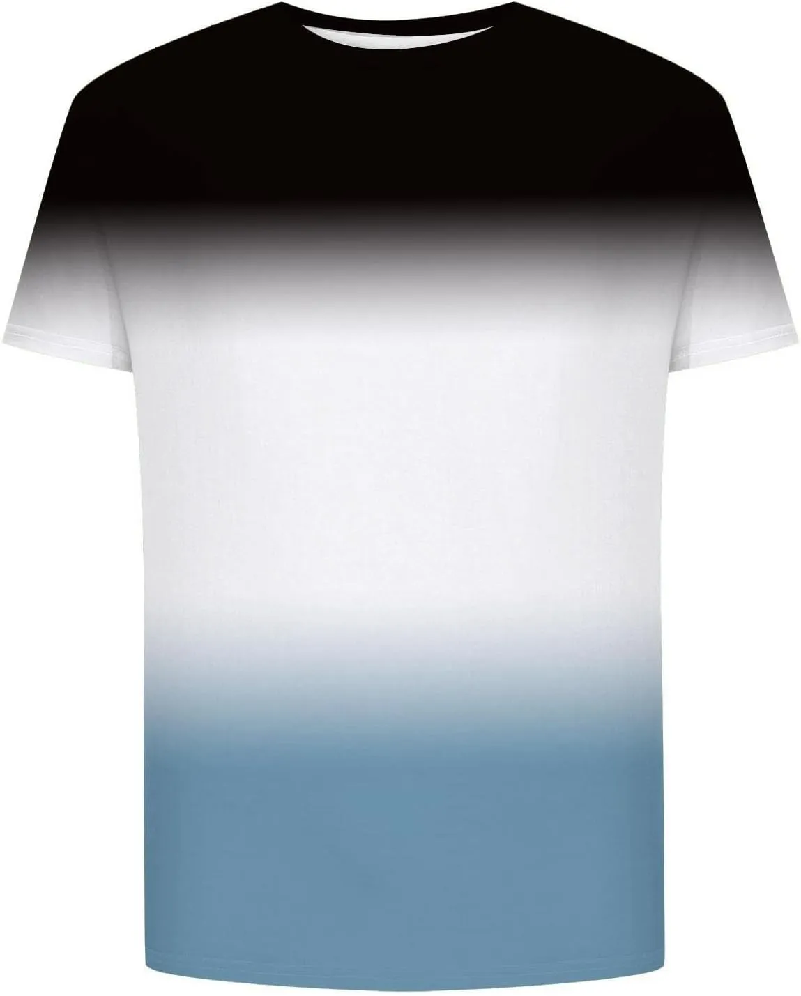 Men's Casual Gradient Color T Shirt Short Sleeve Crew Neck Loose Fit Comfortable Tee Stylish Dating Summer Top Big and Tall