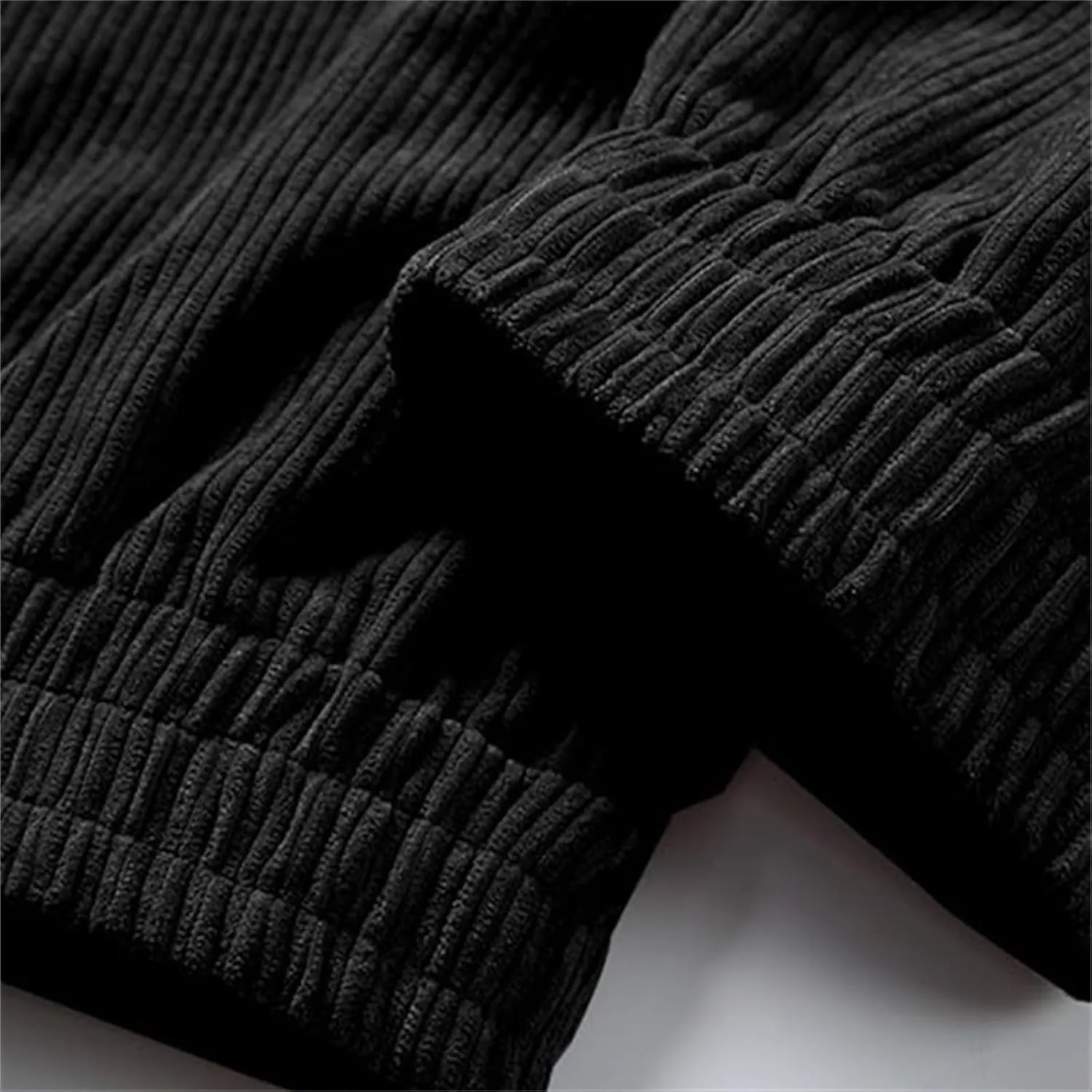 Men's Corduroy Pants Drawstring Elastic Waist Casual Tapered Trousers Fashion Streetwear Joggers Pants with Pockets