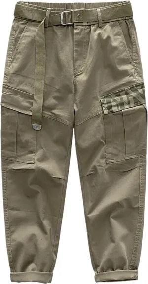 Men's Elastic Waist Clothing Japan Style Casual Cargo Harajuku Dress Up Pants Man Washed Vintage Chinos Trousers