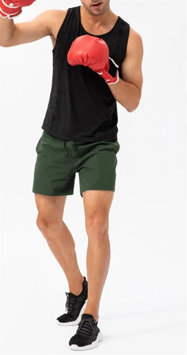 Mens Lightweight Breathable Lining Workout Shorts, Quick Dry Gym Workout Running Shorts with Zipper Pockets
