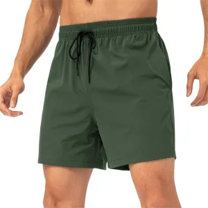Mens Lightweight Breathable Lining Workout Shorts, Quick Dry Gym Workout Running Shorts with Zipper Pockets