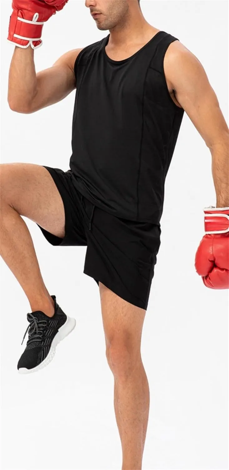 Mens Lightweight Breathable Lining Workout Shorts, Quick Dry Gym Workout Running Shorts with Zipper Pockets
