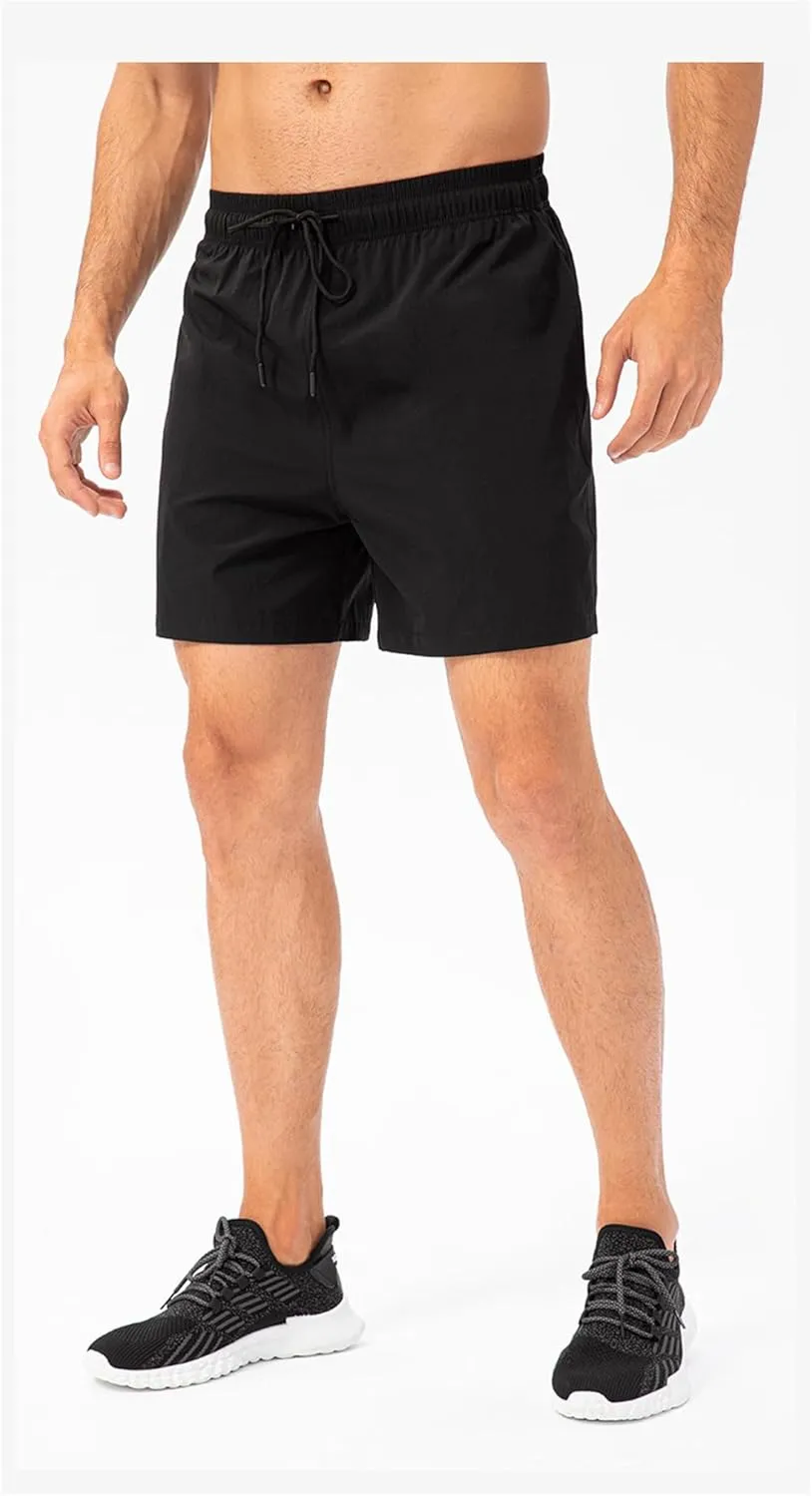 Mens Lightweight Breathable Lining Workout Shorts, Quick Dry Gym Workout Running Shorts with Zipper Pockets