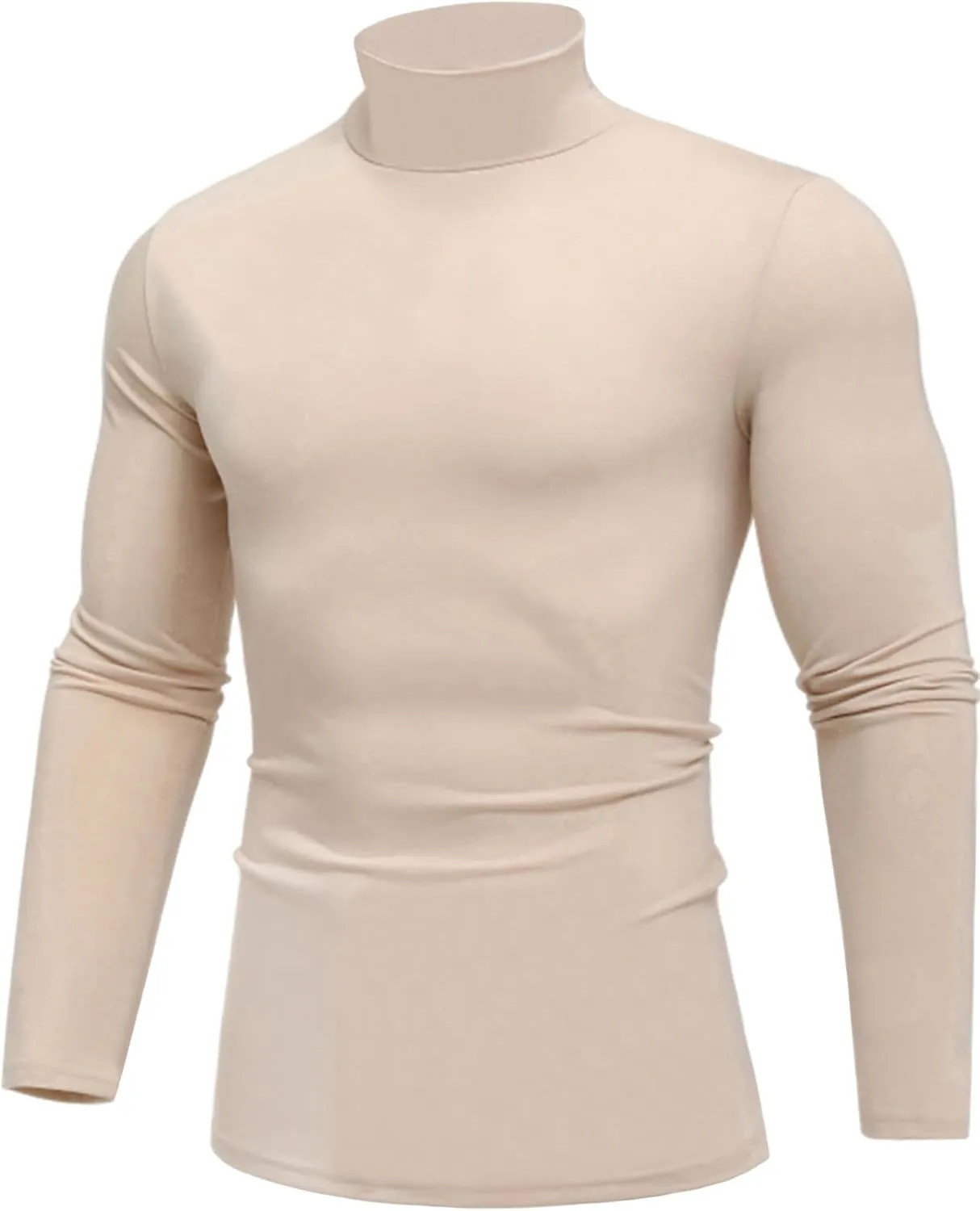 Mens Mock Neck T Shirts Pullover High Neck Turtleneck Premium Long Sleeve Sweaters for Men