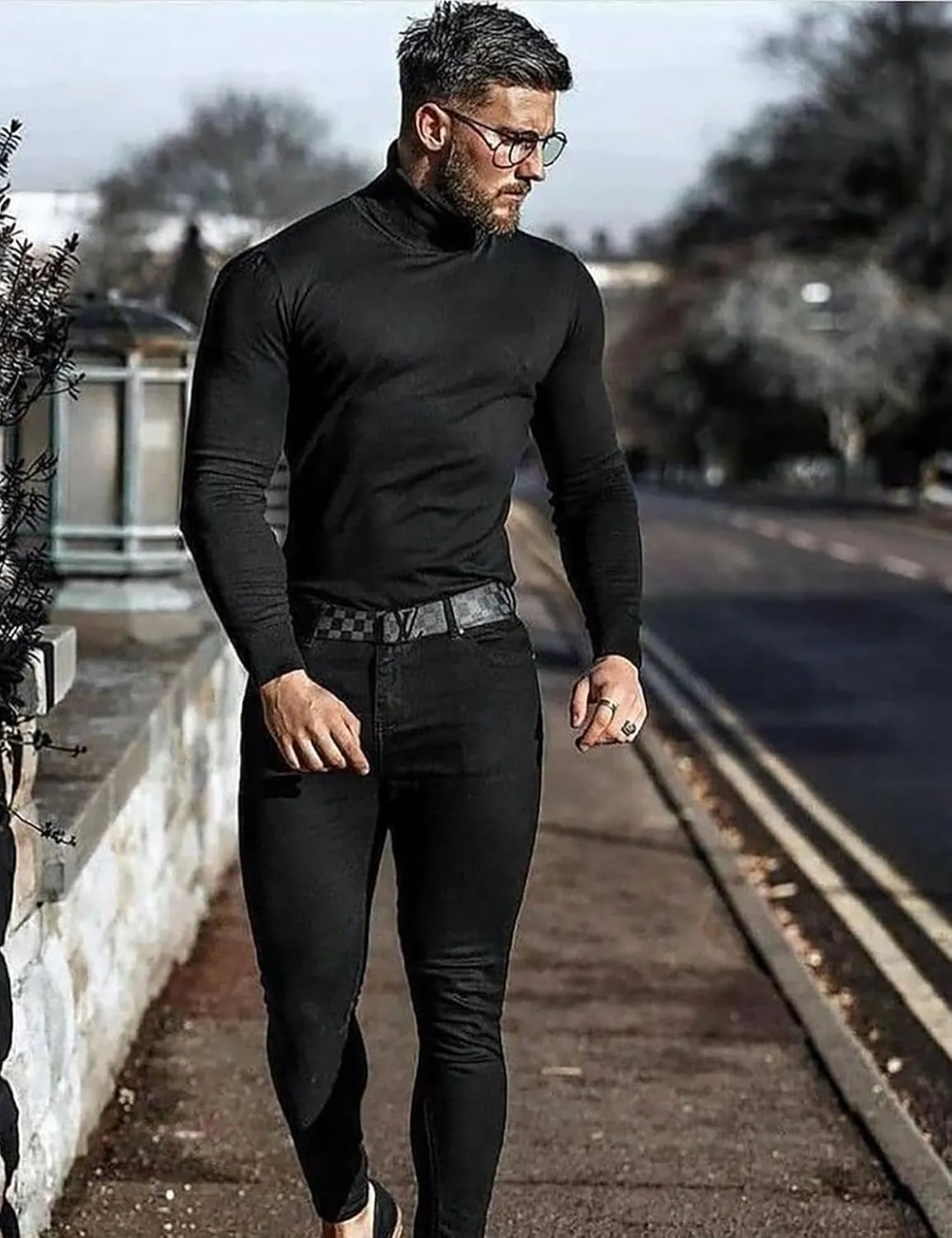 Mens Mock Neck T Shirts Pullover High Neck Turtleneck Premium Long Sleeve Sweaters for Men