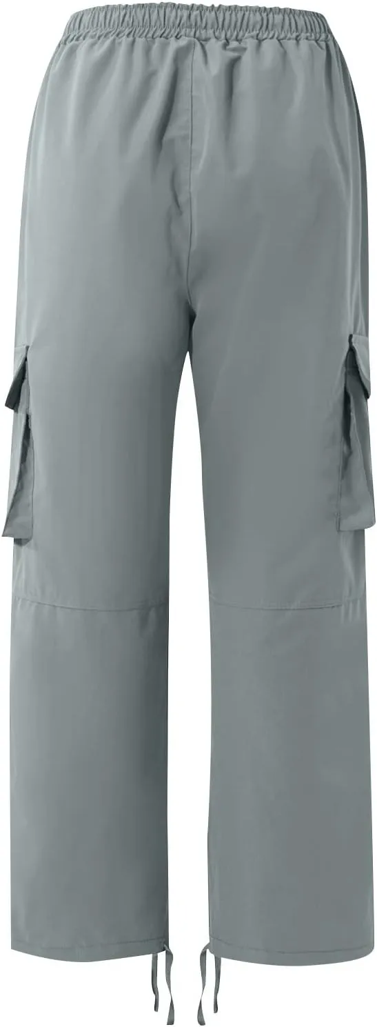 Mens Outdoor Cargo Pants Lightweight Relaxed Fit Tactical Pants Solid Camo Multi Pockets Classic Trousers