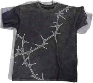 Mens Oversized T Shirt Comfort Colors Grunge Clothes Vintage Streetwear Tee with Thorn Graphic Y2K Aesthetic