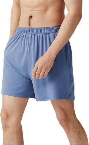 Men's Pajama Shorts Cotton Pajama Bottoms Soft Knit Elastic Waistband Sleep Lounge Short with Pockets