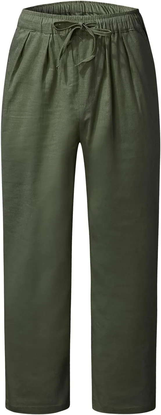 Mens Sweatpants with Pockets Big and Tall Pants Straight Leg Elastic Waist Jogger Sweatpants Fleece Cargo Sweatpants