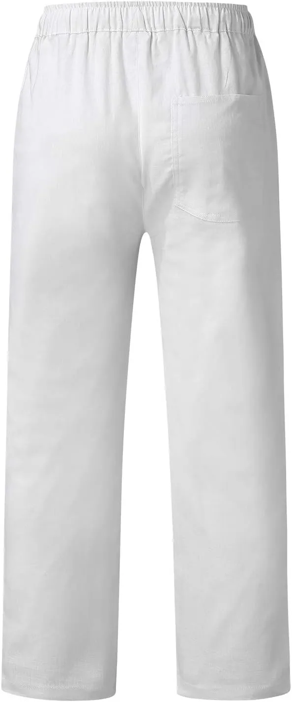 Mens Sweatpants with Pockets Big and Tall Pants Straight Leg Elastic Waist Jogger Sweatpants Fleece Cargo Sweatpants