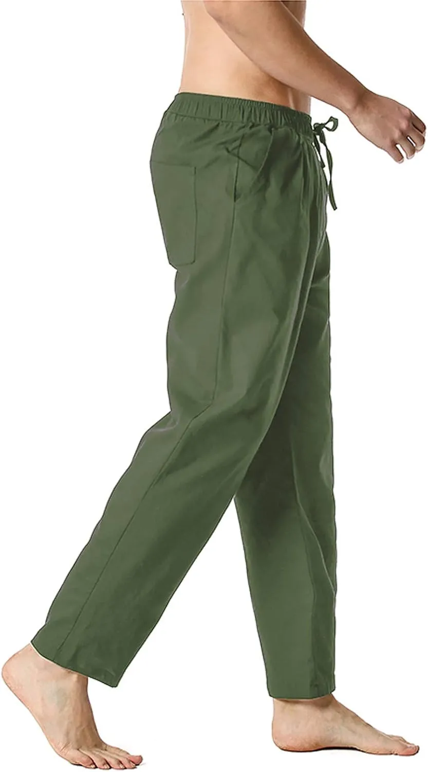 Mens Sweatpants with Pockets Big and Tall Pants Straight Leg Elastic Waist Jogger Sweatpants Fleece Cargo Sweatpants