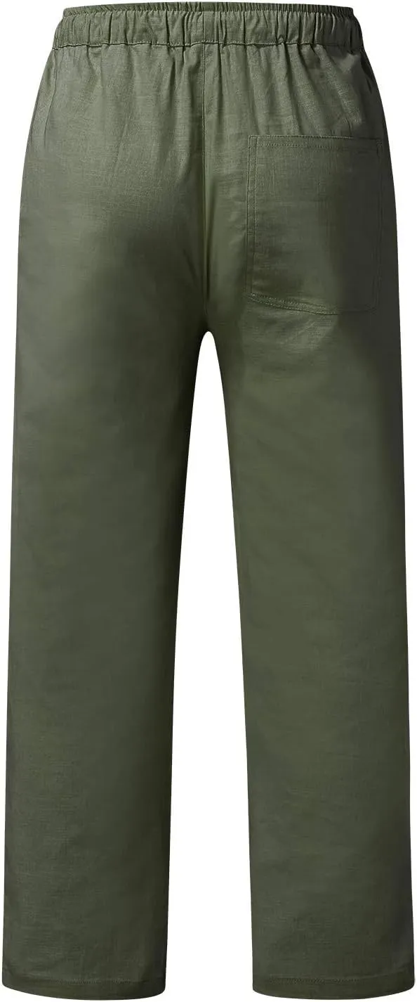 Mens Sweatpants with Pockets Big and Tall Pants Straight Leg Elastic Waist Jogger Sweatpants Fleece Cargo Sweatpants