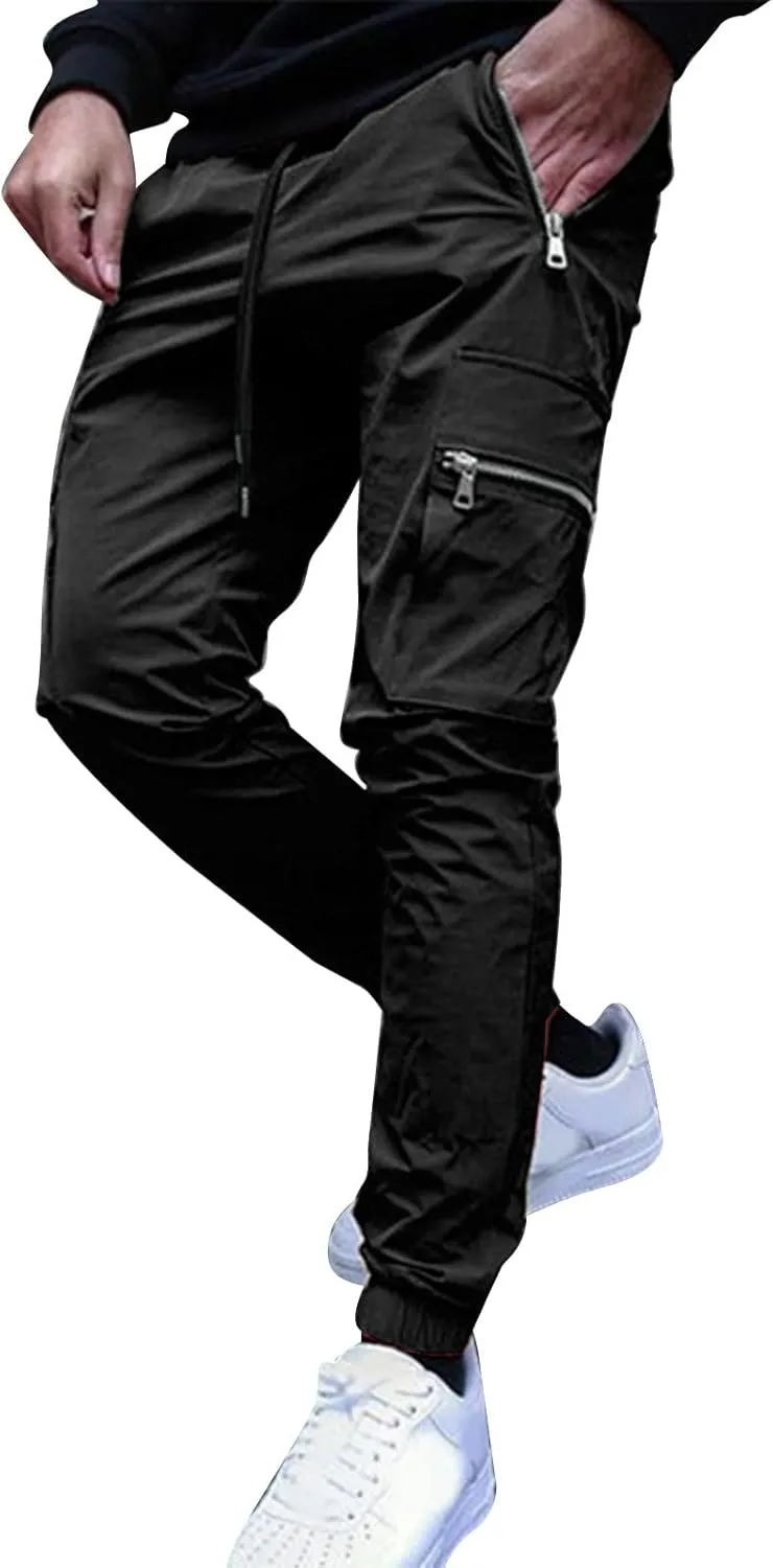 Mens Workout Cargo Sweatpants for Men Relaxed Fit S-5XL Men's Tactical Pants Tactical Trousers with 6 Pockets Sports